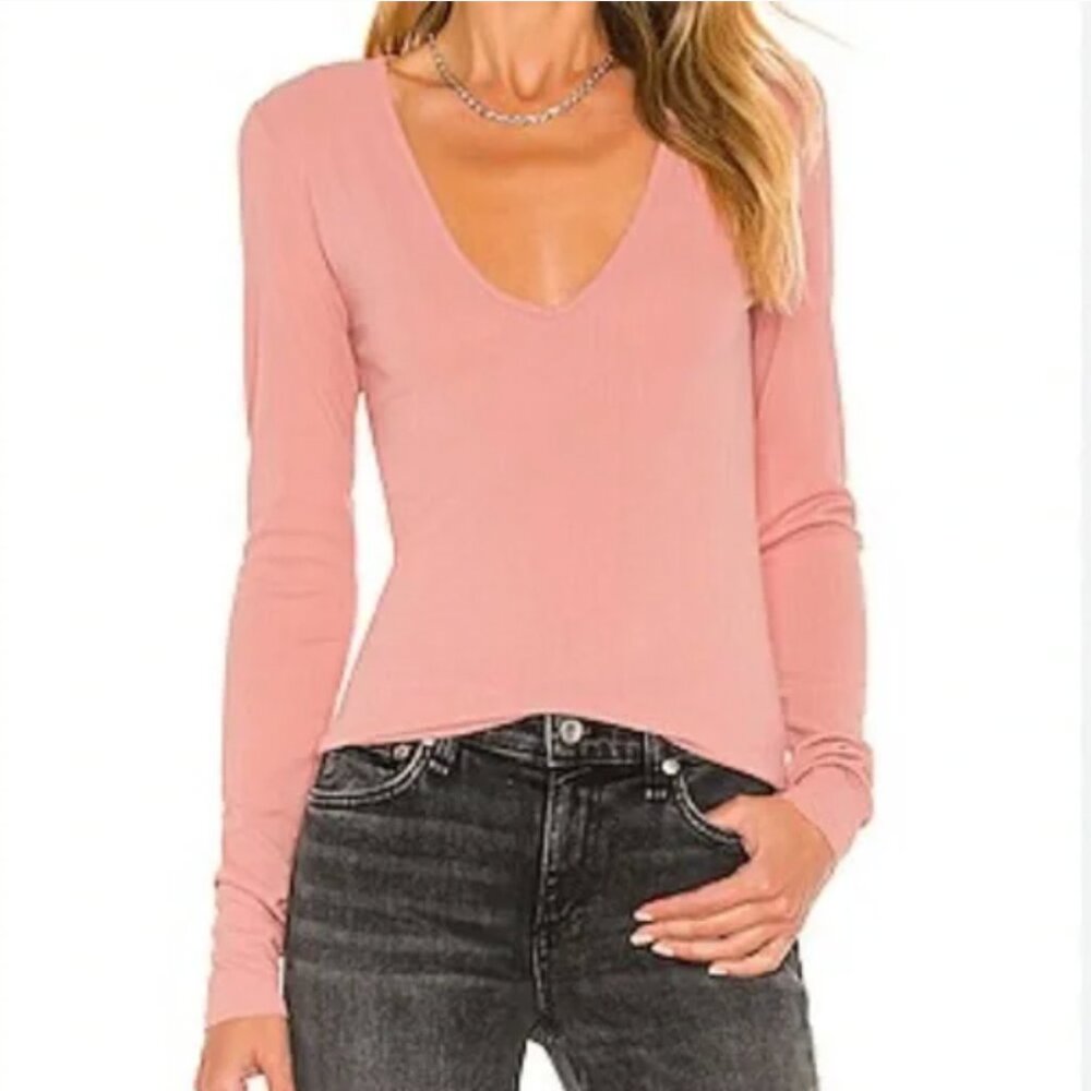 rag & bone Zoe V-neck, Long-Sleeve Shirt